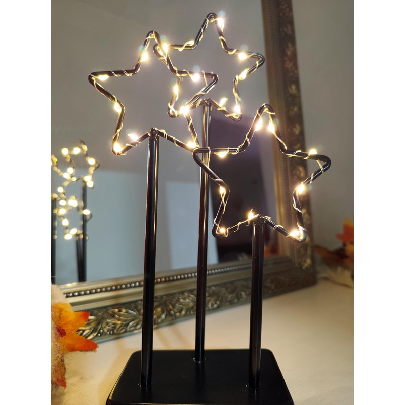 ToCi Decorative Stand Star with LED Lighting Metal Candlestick with