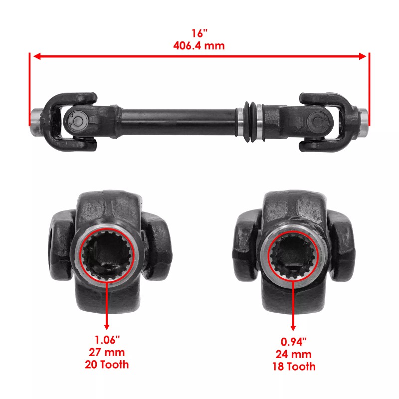 Caltric Rear Propeller Prop Drive Shaft for Can-Am Commander Max