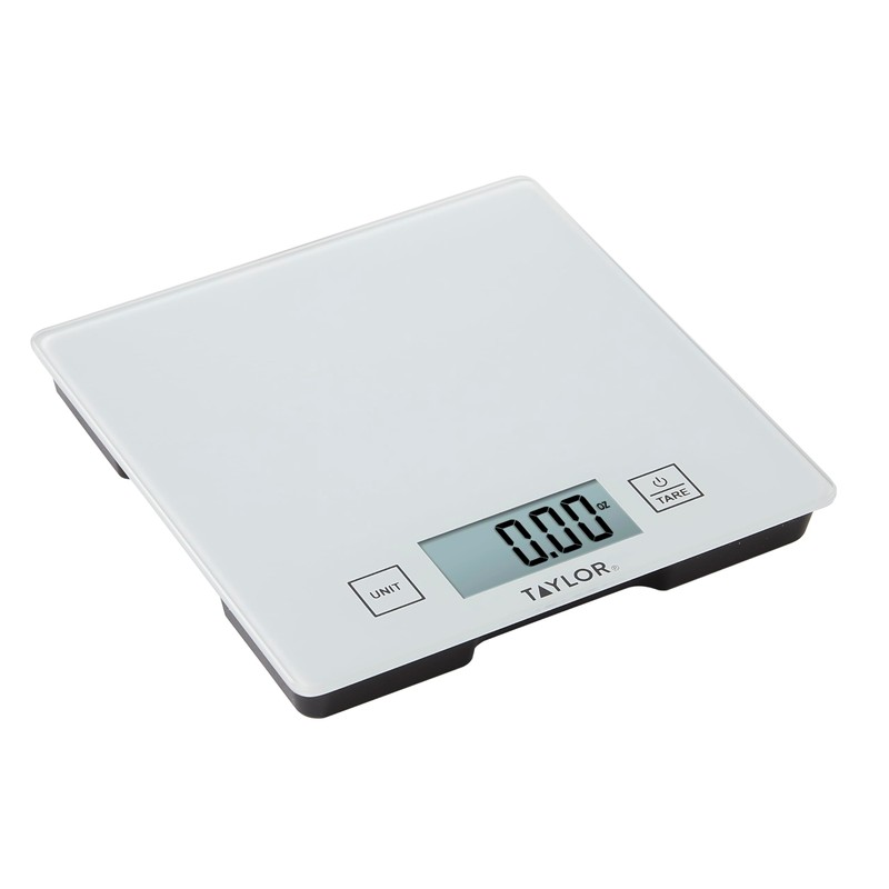 Taylor Compact Glass Kitchen Food Scale, 11 lb Capacity Digital