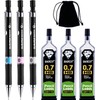 Zngou 7 PCS Mechanical Pencil Set, 3PC Clutch Pencils Fine
