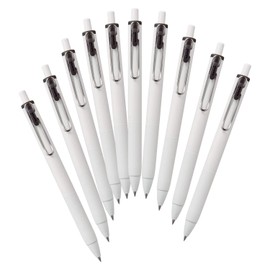 Mitsubishi Pencil Uni-Ball One UMNS38.24 Gel Ballpoint Pen, 0.01 inches (0.38 mm), Black, 10 Pieces