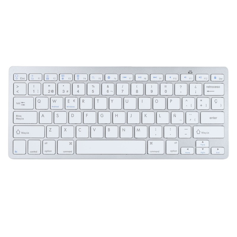 78 Keys Spanish Wireless Bluetooth Keyboard Thin Lightweight Silent Spanish