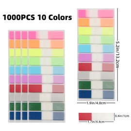 LEEGAWU 1000 Pcs, Transparent Sticky Notes, Page Markers, Book Tabs, Sticky Note Tabs, Sticky Tabs, Page Tabs, Label Stickers, Pop Up Index Tabs, Tabs Flags Stickers