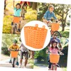 Outanaya 1Set Woven Scooter Basket Durable Plastic Bike Basket for