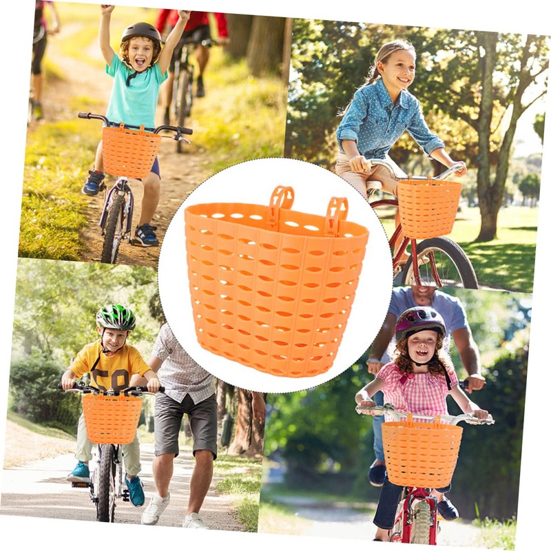 Outanaya 1Set Woven Scooter Basket Durable Plastic Bike Basket for
