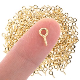 300PCS Screw Eye Pins for Jewelry Making Small Eye Hooks Gold Eye Screw Hooks Eyelets Screw Threaded Mini Eye Pins Hooks Gold Tone Clasps Hooks Eye Screws for Crafts Jewelry Making