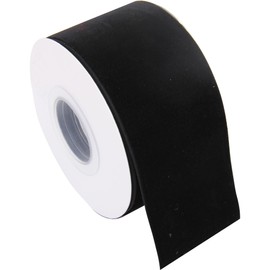 ThreadArt Velvet Ribbon 2 1/4 Inch Wide - 5 Yard Rolls - for Gift Wrapping, Weddings, Ribbon for Hair Bows, Choker Jewelry, Crafts, Bouquet and More - 2.25" - Black- 030