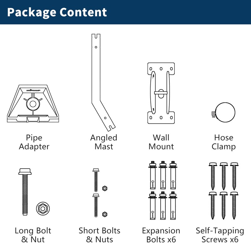 Starlink Gen 3 Wall Mount Kit Adjustable Include Pipe Adapter