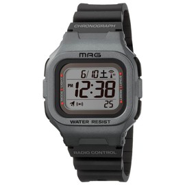 MAG MW-550A Digital Wristwatch, Radio, Solar, Dual Power, Waterproof, Urethane Strap, Slightly Smaller, Suitable for Kids, S Silver