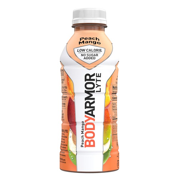 BODYARMOR LYTE Sports Drink Low-Calorie Sports Beverage, Peach Mango, Natural Flavors With Vitamins, Potassium-Packed Electrolytes, No Preservatives, Perfect For Athletes, 16 Fl Oz (Pack of 12)