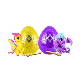 Magic Dragon Eggs 2-Pack – Golden & Purple Eggs with Magic Wand! Interactive Play & Collectible Dragons Katu & Nuria