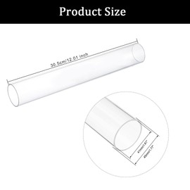 TA-VIGOR Acrylic Pipe Clear Rigid Round Tube 41mm ID 45mm OD 305mm for Lamps and Lanterns, Water Cooling System