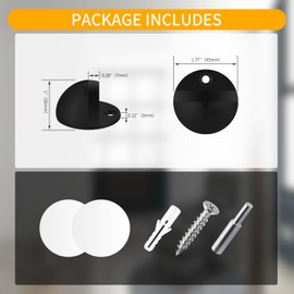 TOPTAKE Floor Door Stop - Robust Stainless Steel Door Stop for Commercial & Outdoor Use - Easy Install, No Drill Option - Black, 1 Pack