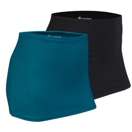 Mamaband, Kidney Warmer DOUBLE PACK for Keeping Kidney and Hip Area Warm & For Pregnancy, Elastic Hip/Body Warmer and Shirt Extension Up To 3 Sizes - Petrol Blue / Black, size: 42-48