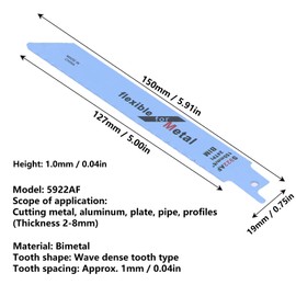 Hojas de Sierra Recíproca, 10 Piezas Hojas de Sierra Recíproca Juego de Hojas de Sierras de Sable Bimetálicas de Acero de Alto Carbono Sierra de Sable Bimetálica, Hojas de Sierra Recíproca