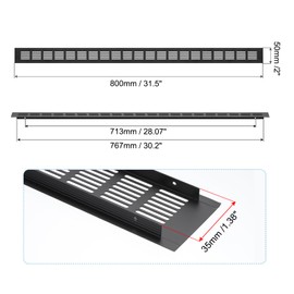 PATIKIL 31.5 x 2 Inch Door Air Vent Cover, Aluminum Grille Ventilation Cover Louvered with Mounting Screws for Cabinet Wardrobe Door, Black