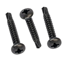AlloTemlass #8x1 Black Self-Tapping Screws (100-Pack) | Quad Drive Pan Head for Secure RV & Trailer Repair | Carbon Steel, Rust-Resistant for Heavy Duty Interior/Exterior & OEM Use