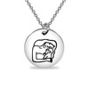 bobauna New Mother Necklace Mother Hold Child Disc Pendant Necklace