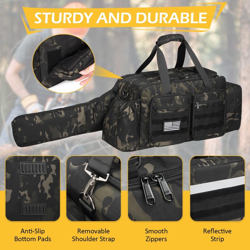 SLINRKE Chainsaw Carrying Case - Tactical Style Waterproof Storage Bag
