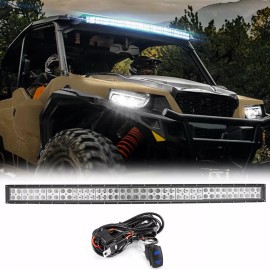 WEISEN For 2016-2024 Polaris General XP 1000 Roof 42" Curved LED Light Bar Wiring Combo