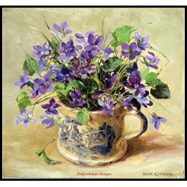 Ankicoleman Design Chart Needlework Crafts - Counted Cross Stitch Patterns - Purple Violets - Printed