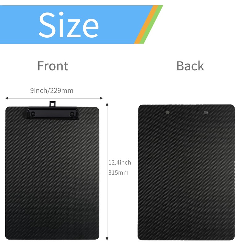9.4" Wx12.6 Lx0.06 T Hard Plus+ 3K Carbon Fiber Clipboard