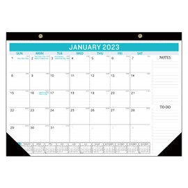 2023-2024 Desk Calendar, Large Monthly Pages 17" x 12" Runs from January 2023 - June 2024, 18 Months Large Desk Pad Calendar with Corner Protectors for Planning and Organizing, Suitable for Home and Office, (Blue)