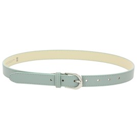 FASHIONGEN - Women genuine Italian leather belt LUNA, Made in France - Gray green, 70 cm (28 in) / Waist size 26 to 27