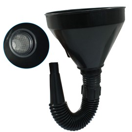 Hitefu Wide Mouth Oil Funnel with Flexible Extension Nozzle Hose, Handle & Removable Mesh Fliter, Large Funnel for Cars, Motorcycle, Oil, Gas & Water