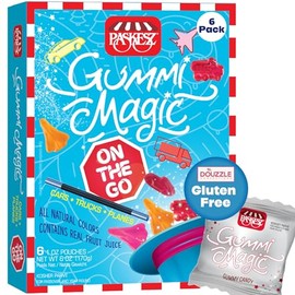 DOUzzle Gluten Free Gummi Magic, On The Go (6 Count, Pack of 1) Non Gebrokts Kosher for Passover Food Snacks - All Natural Colors, Contains Real Fruit Juice