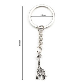 Stainless steel keyring with minimalist giraffe design, gift for women, birthday gift for girlfriend, birthday gifts for women, gift ideas for women, gifts, silver