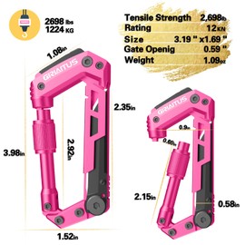 Locking Carabiner Clip 8and1 Multi Tool Heavy Duty Keychain Cool Pocket Gadgets Gifts for Women Cool Pocket Gadgets Outdoor Hiking Camping Accessories