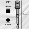 3Piece Impact Grade Socket Adapter Set, Convert Power Drill to