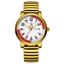 Blekon Original Nurse Watch - Multiple Color Stretch Bands, Easy Read Dial and Pulsometer, Second Hand, Water Resistant Watch