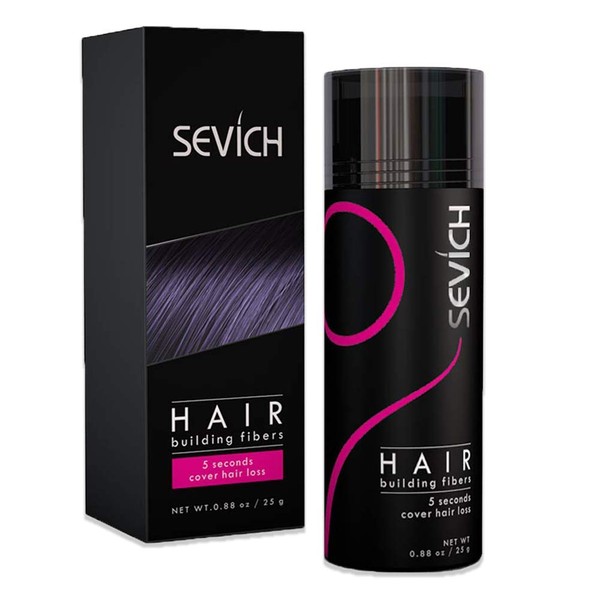 Sevich Unisex Hair Fibres - 5 Seconds Hides Hair Loss, Natural Keratin Fibres for Thinning Hair, 25 g, Medium Brown