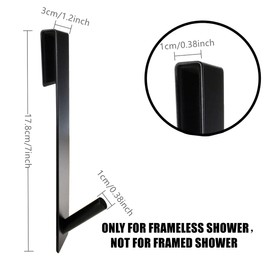 Eidoct Extended Shower Door Hooks, 7-Inch Over Door Hooks for Bathroom Frameless Glass Shower Door,Rack Hooks,Towel Hooks (2, Silver)