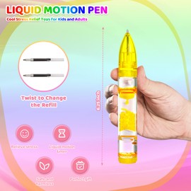 Liquid Pens Christmas Stocking Stuffers for Kids, Travel Essential Toy Fun Cool Pens Autism ADHD Anxiety Stress Relief Item Quiet Fidget Sensory Autistic Desk Toys Classroom Gift for Boys Girls (5PCS)