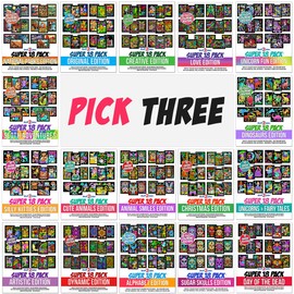 Pick 3 - Make Your Own Bundle of 54 Fuzzy Velvet Coloring Posters - Choose from 20 Editions for Kids and Adults (Great Crafts Projects for Groups, School, Long-Term Care, Hospitals, and More)