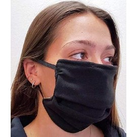 PahaQue Personal Protective Face Mask, Reusable and Washable Breathable Double Layer Cotton Blend Cloth, Black