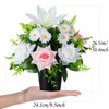 Artificial Grave Flowers in Pots, Artificial Rose Lily Daisy Memorial