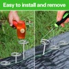 Bakulyor 200Pcs Circle Top Landscape Staples, 6 Inch Garden Stake
