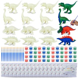 BONNYCO Dinosaur Party Favors for Kids Painting Kit Pack 16 Dinosaur Goodie Bags Stuffers for Kids 3-5 4-8 | Goody Bag Stuffers Pinata Filler, Classroom Prizes | Return Gifts Birthday Party Boys