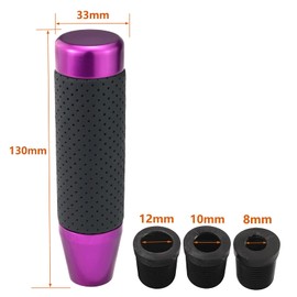 Lunsom 130mm Shift Knob Aluminum Alloy Car Shift Lever Shift Knob PU Leather for Auto and Manual Car (Purple)