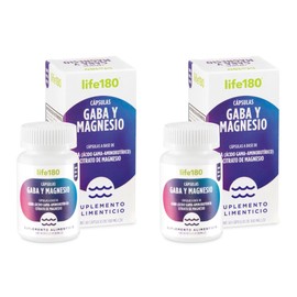 Life180 Dúo GABA con Citrato de Magnesio Pack de 2 Piezas, 60 Cápsulas C/U | Suplemento Alimenticio Relajación de Mente y Cuerpo para un Mejor Descanso