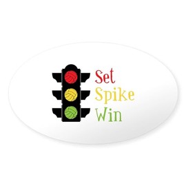 CafePress Set Spike Win Sticker Oval Car Bumper Sticker