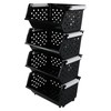 Wekioger 4 Pack Plastic Stackable Storage Baskets, Large Stacking Organizer