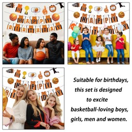 Basketball Party Decoration Banners Set: Sports Themed Banner Decorations, Funny Birthday Signs for Kids, Teens, Men - Courtyard Atmosphere Creator
