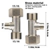 FERCAISH 7/8 T Adapter Brass Adaptor, 3 Way Tee Connector