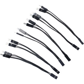 FDXGYH 6pcs 2 Pin Single Female to Dual Male Jumper Black One point and two cables connector for PC Motherboard Power Light-Emitting Diode Switch Reset HDD Hard Drive