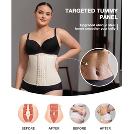 Lover-Beauty Breathable Waist Trainer for Women Latex Fajas Colombianas Workout Waist Cincher Corset (4X-Large, Beige)